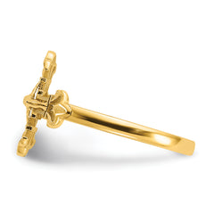 14K Diamond Cut Crucifix Ring - 7