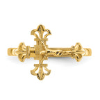 14K Diamond Cut Crucifix Ring