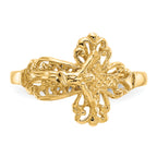 14K Diamond Cut Crucifix Ring