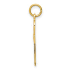 14K Gold Ankh Cross Charm with Polished & Textured Finish
