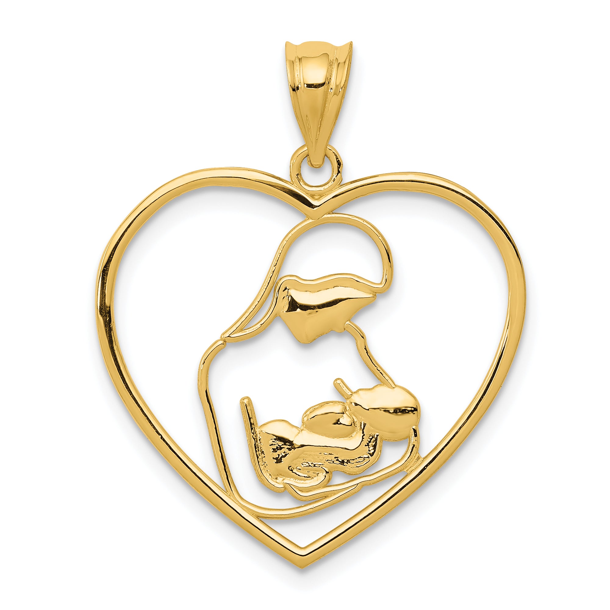 14k Mother and Child in Heart Pendant Main image