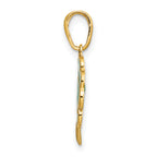 14K Gold Enameled 4-Leaf Clover Pendant with Green Accent