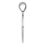 14K White Gold Peace Symbol Pendant with Polished Rhodium Finish for Men