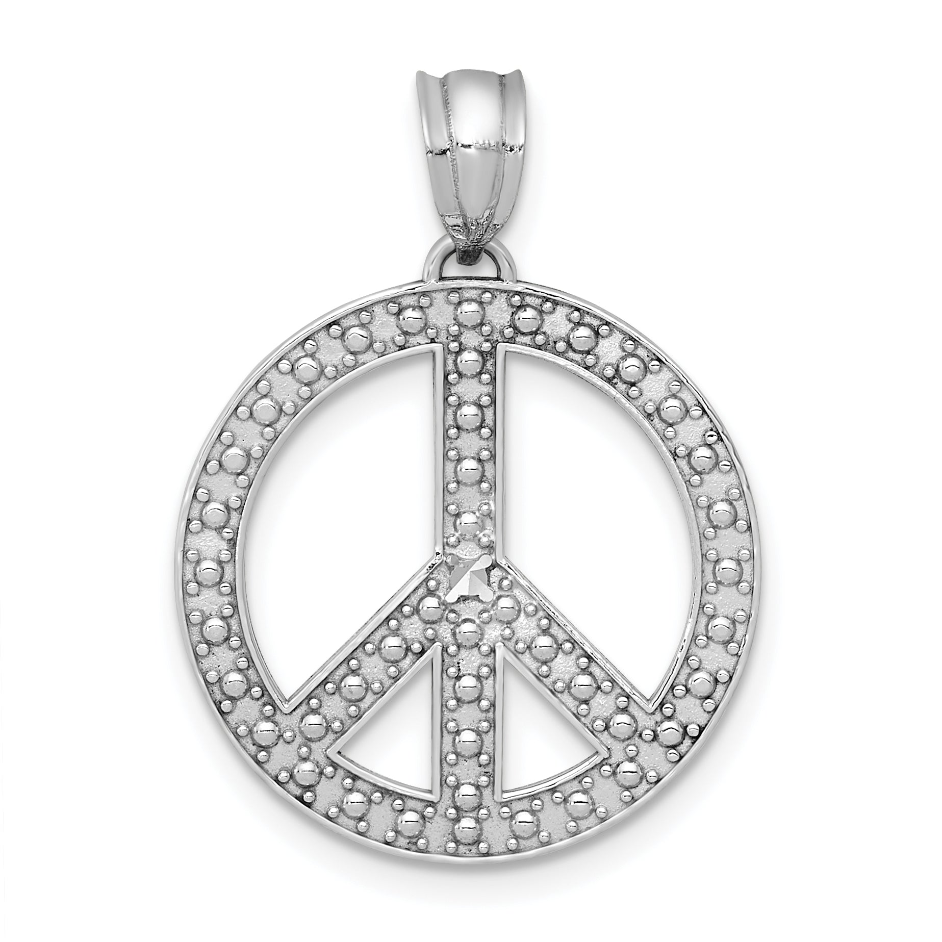14k White Peace Symbol Pendant Main image