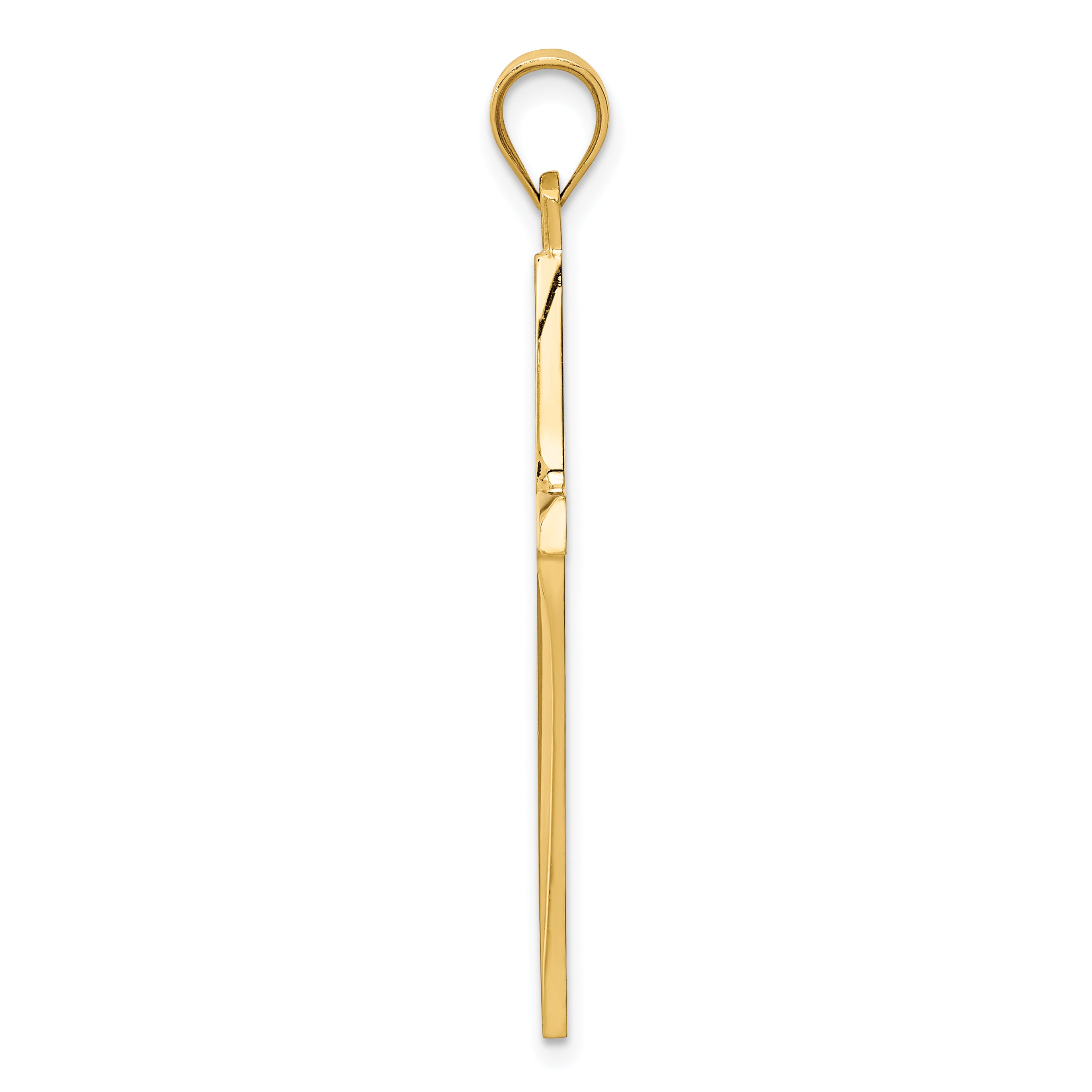 14K Gold Polished Cross Pendant with Solid Cast Design by Sophia Jewelers Secondary image