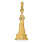 14K Gold and Rhodium Cape Hatteras Lighthouse Pendant  Solid, Casted Design