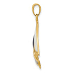 14K Gold Sailboat Pendant with Blue & White Enamel, Nautical Charm