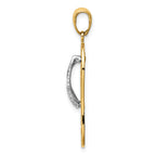 14K Two-Tone Gold Starfish Flip-Flop Pendant  Elegant Coastal Charm