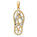 14K Two-Tone Gold Starfish Flip-Flop Pendant  Elegant Coastal Charm
