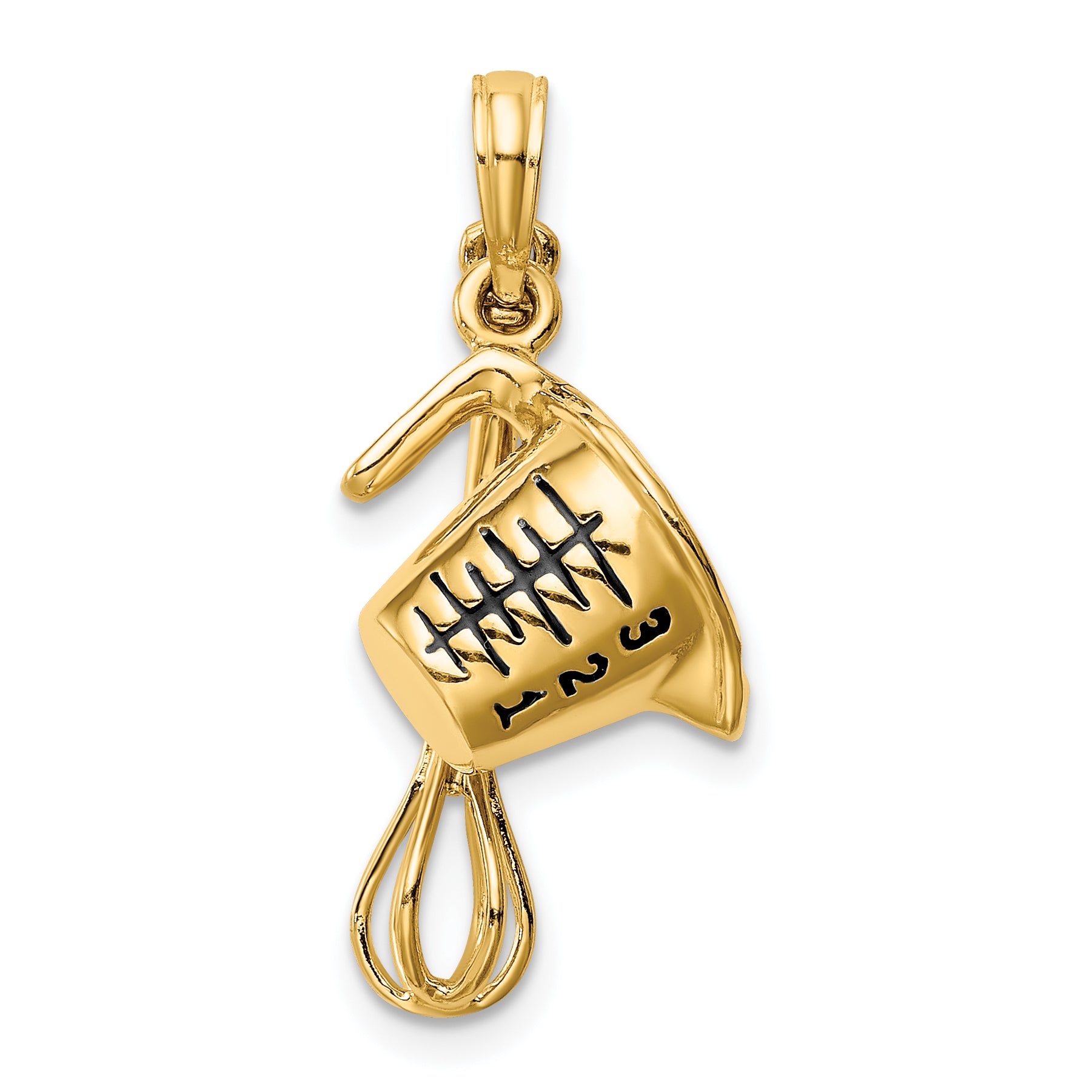14K 3-D Black Enameled Measuring Cup and Whisk Pendant Main image