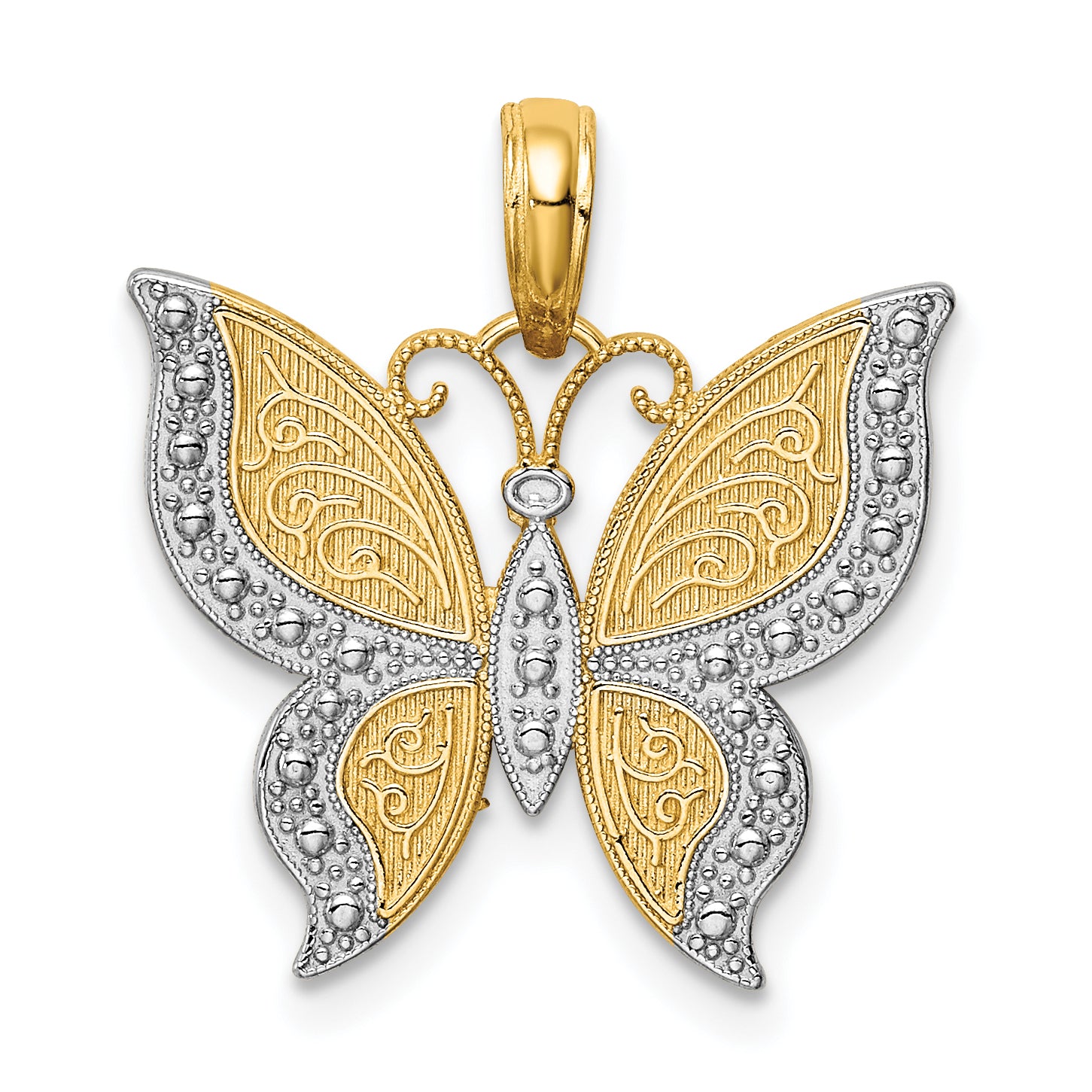 14K w/Rhodium Butterfly Pendant Main image