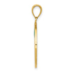 14K Gold Enameled Tree of Life Pendant with Polished Finish
