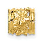 14K Gold Diamond-Cut Plumeria Barrel Slide Pendant, Fits 2-3mm Omega