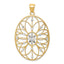 14Kw/ Rhodium Floral Medallion Pendant