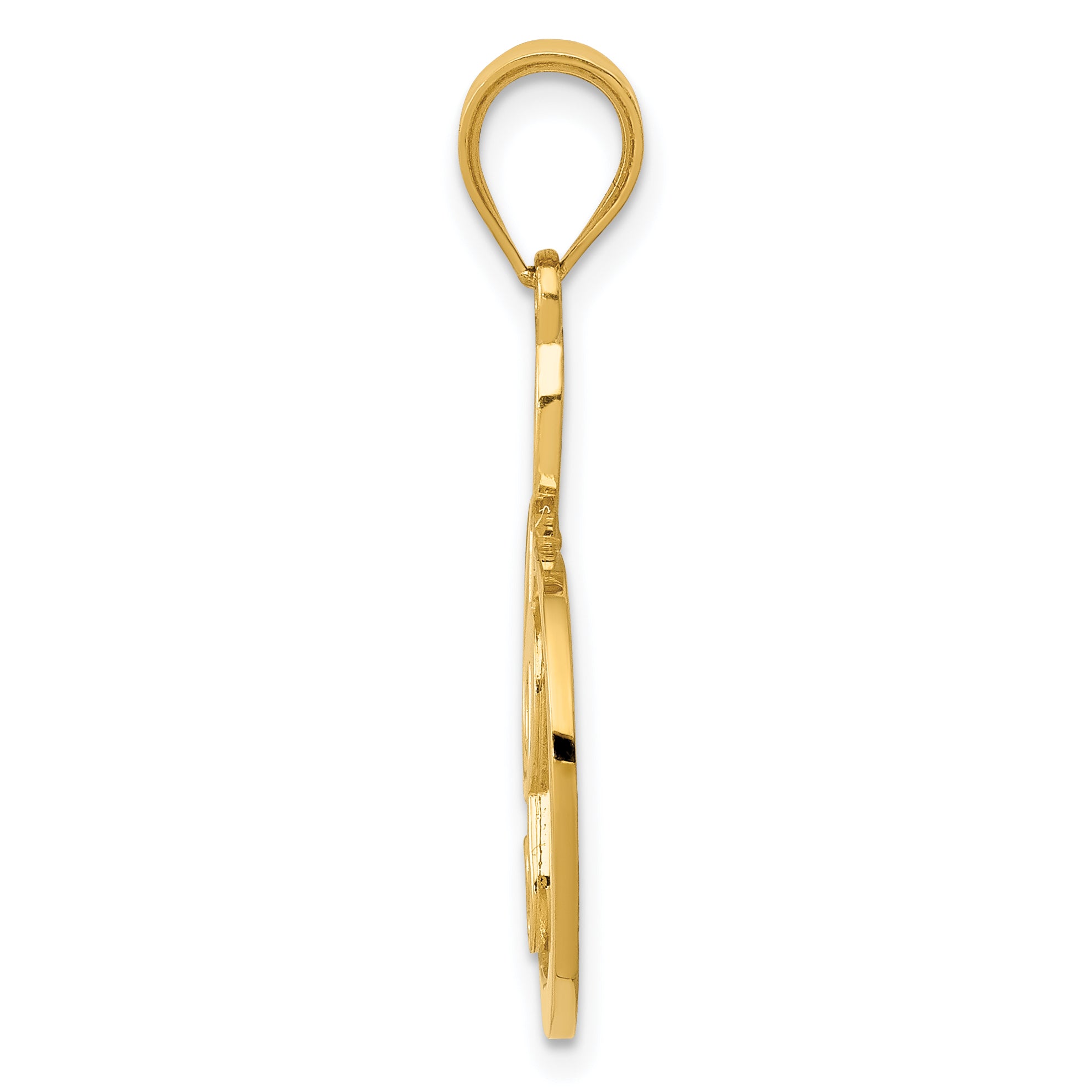 14K Gold G Clef Musical Note Pendant with Polished Finish for Music Lovers