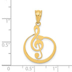 14K Gold G Clef Musical Note Pendant with Polished Finish for Music Lovers