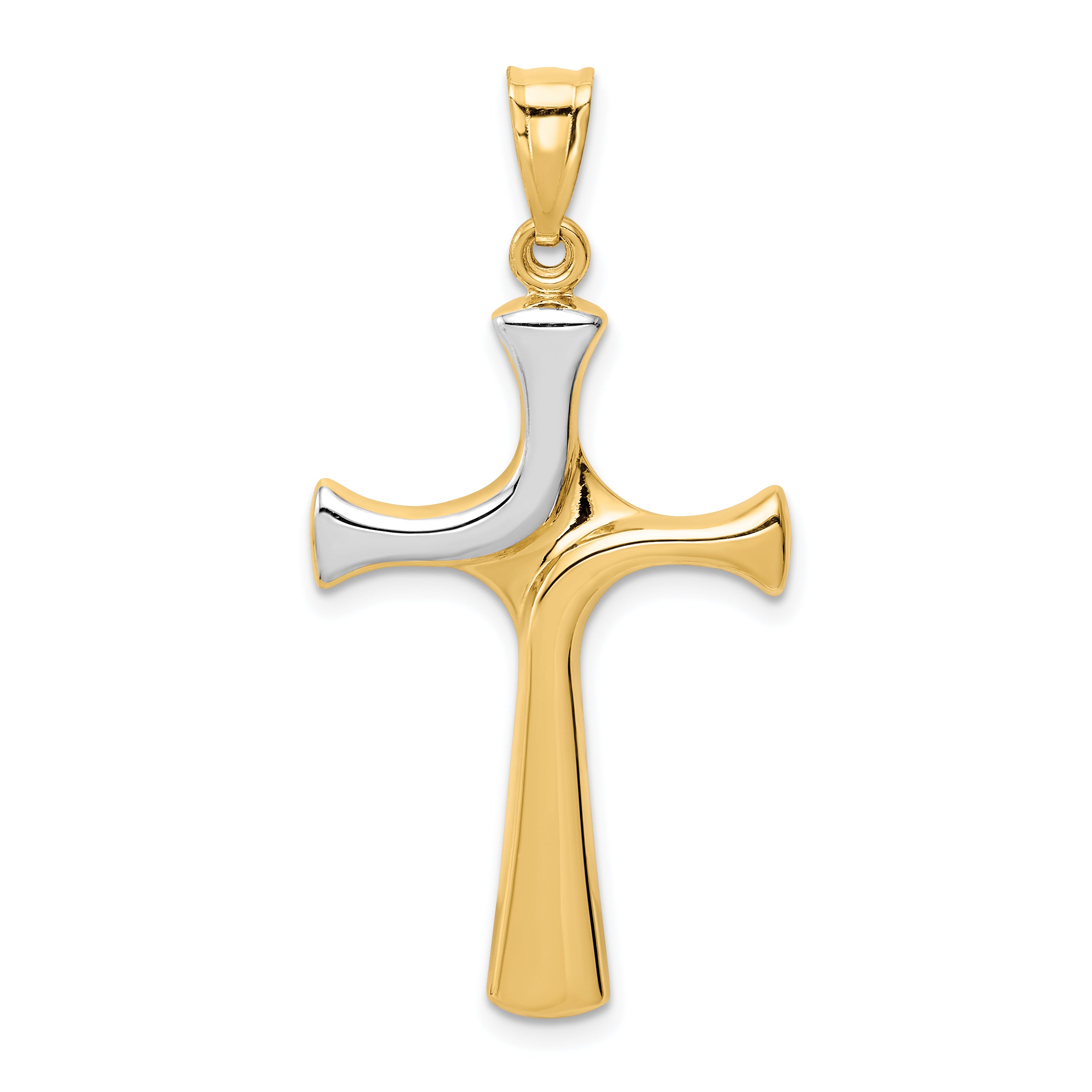 14k w/Rhodium Fancy Cross Pendant Main image