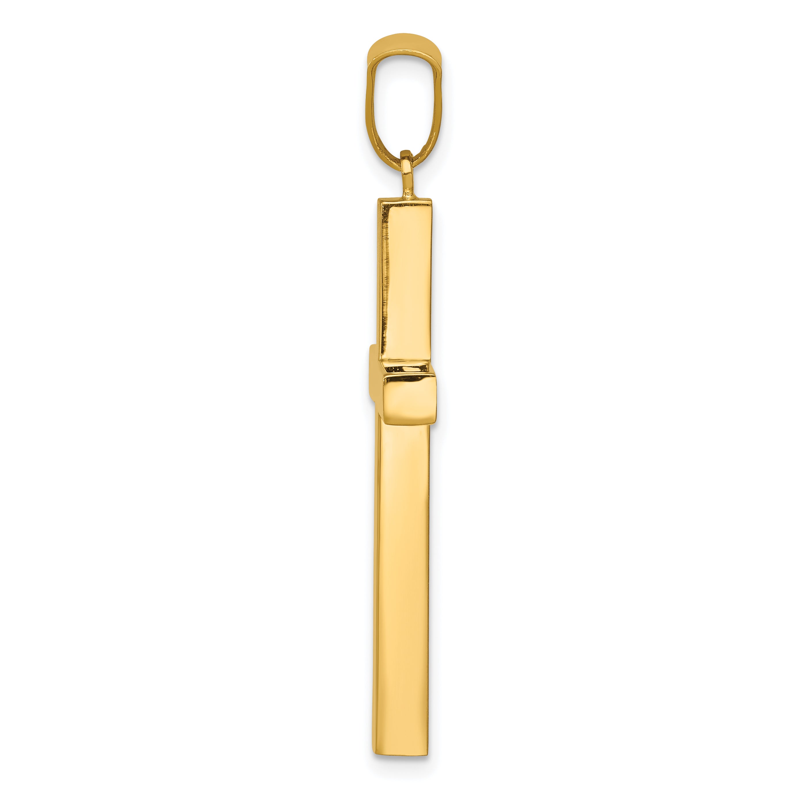 14K Gold Latin Cross Pendant with Polished Finish  Elegant and Timeless Design