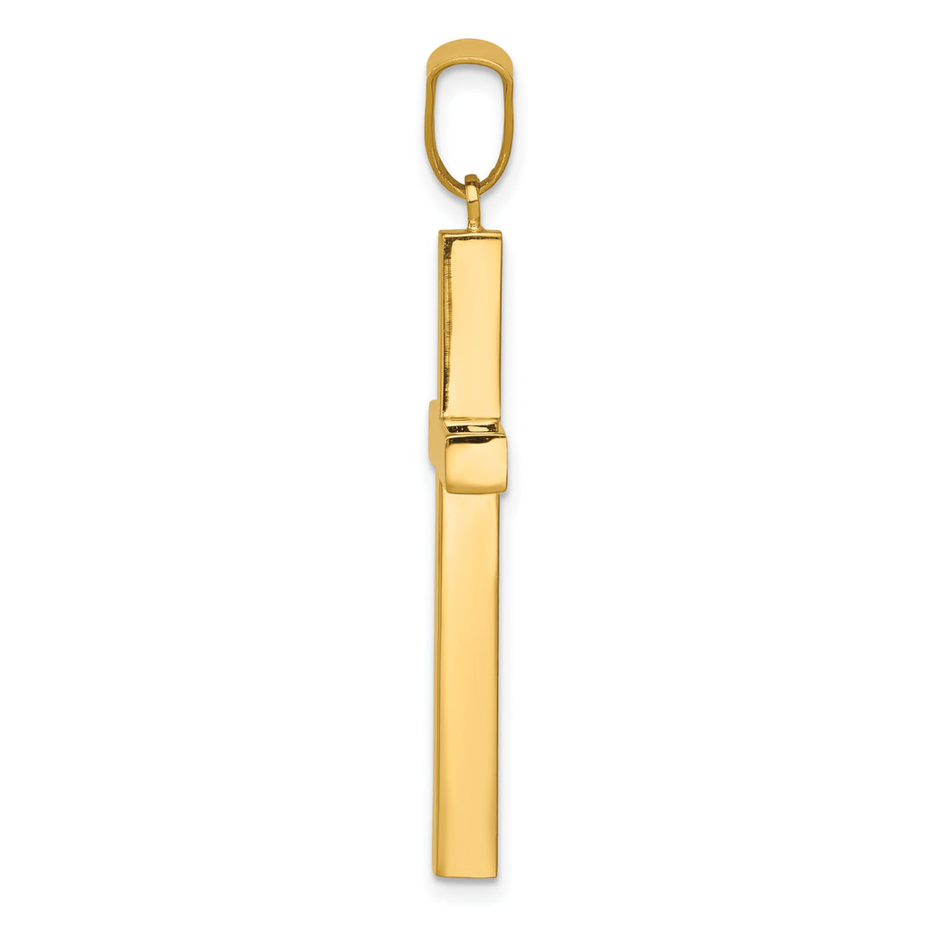 14K Gold Latin Cross Pendant with Polished Finish  Elegant and Timeless Design