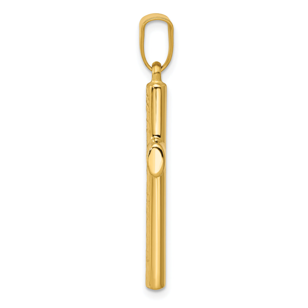 Reversible Textured Cross Pendant in 14K Yellow Gold