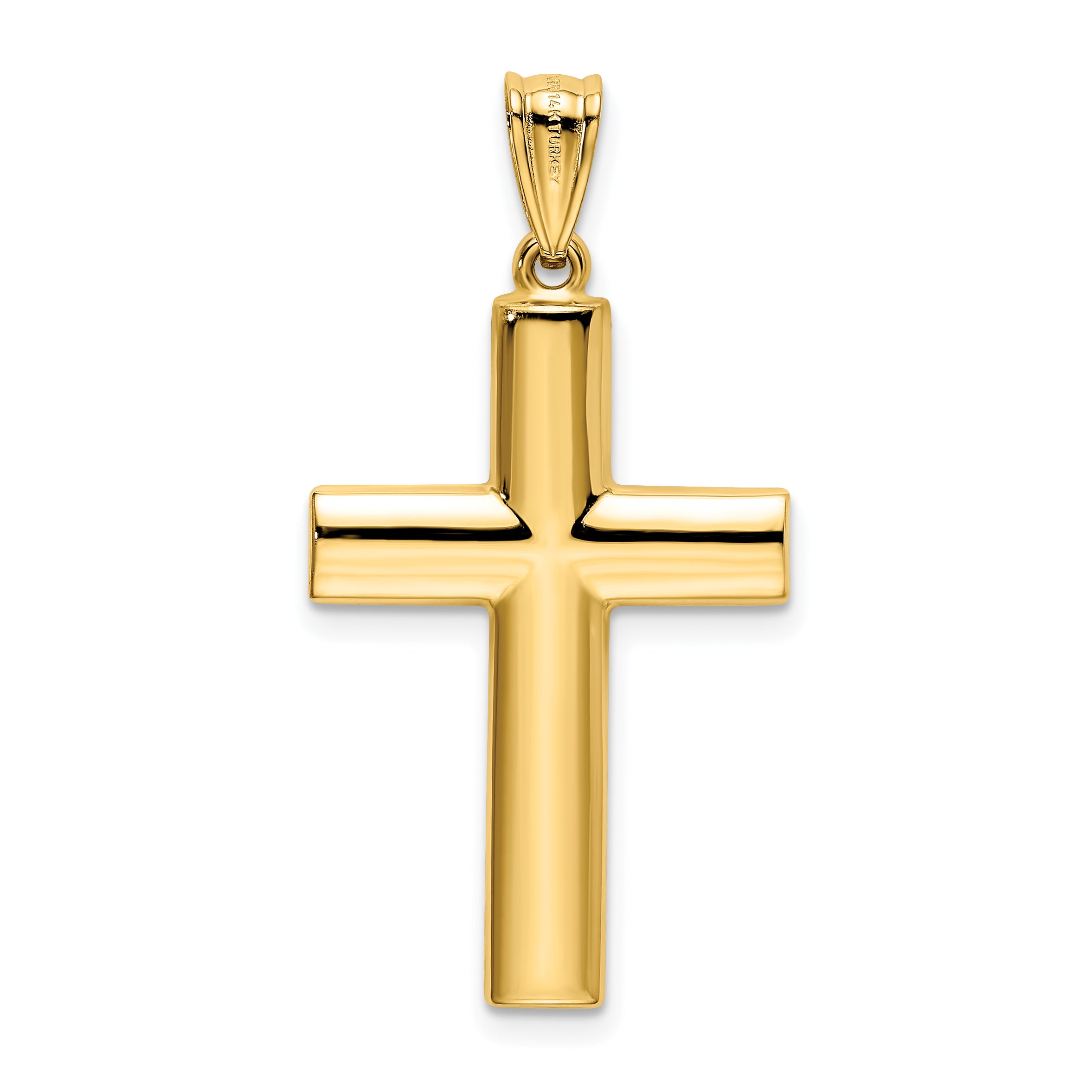 Reversible Textured Cross Pendant in 14K Yellow Gold