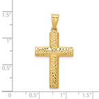 Reversible Textured Cross Pendant in 14K Yellow Gold