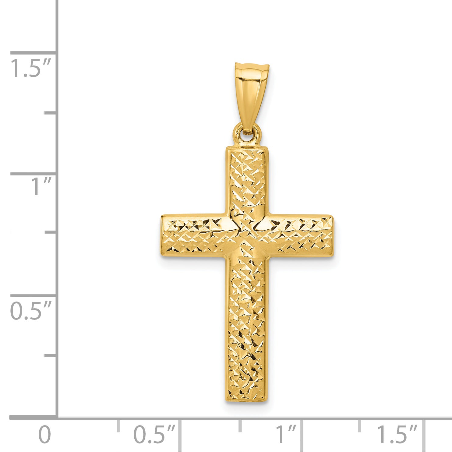 Reversible Textured Cross Pendant in 14K Yellow Gold