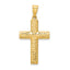 14K Reversible Textured/Polished Cross Pendant