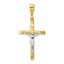14k Two-tone Hollow Crucifix Pendant