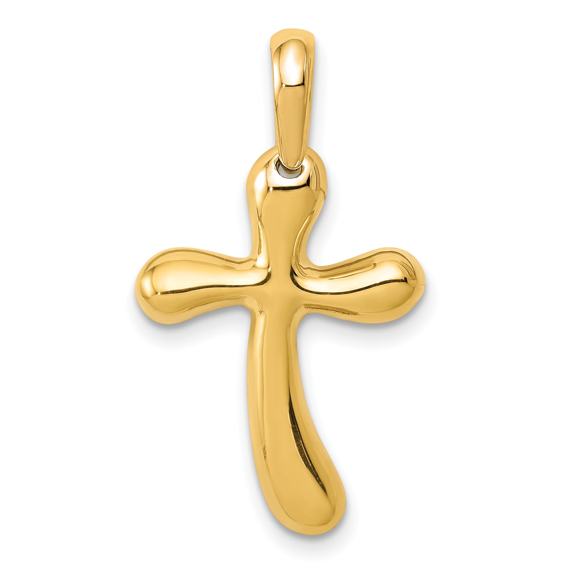 14k Polished Freeform Cross Pendant Main image