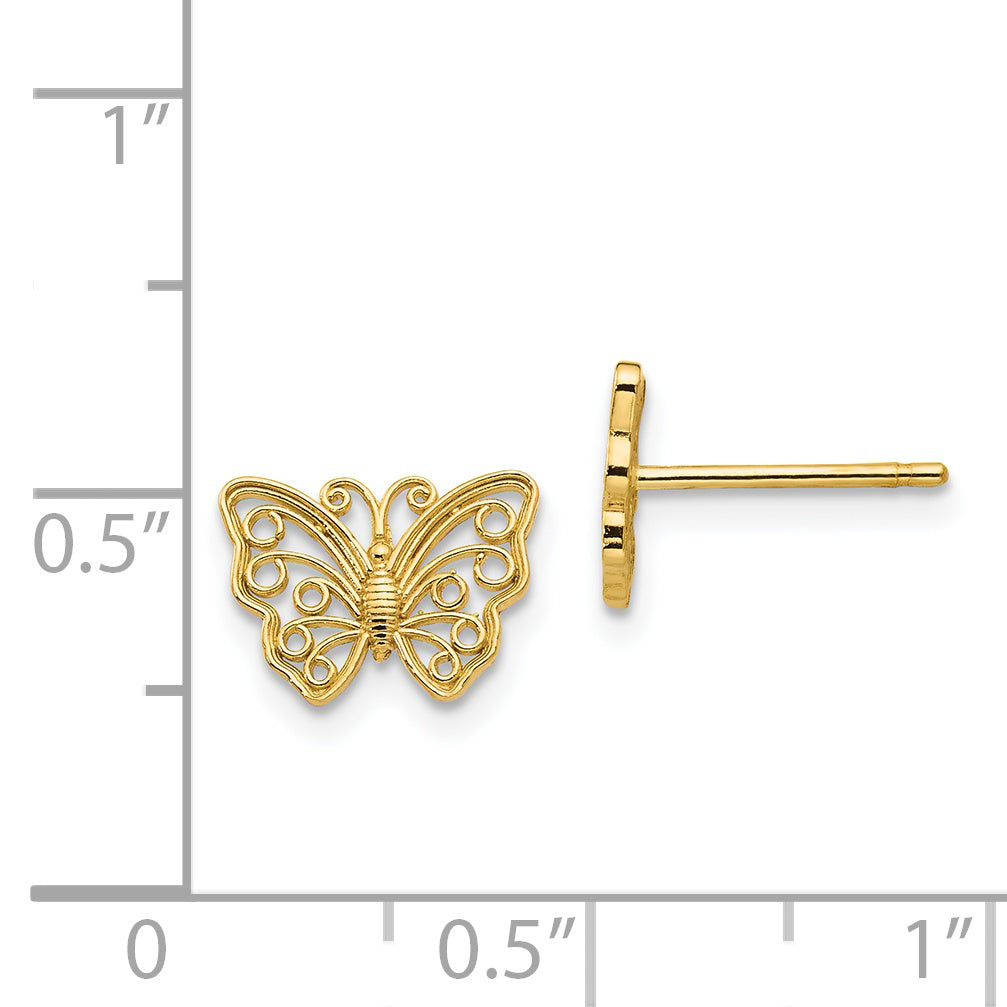 14K Butterfly Post Earrings