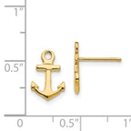 14K Gold Polished Anchor Post Earrings for Women Solid, Elegant Design