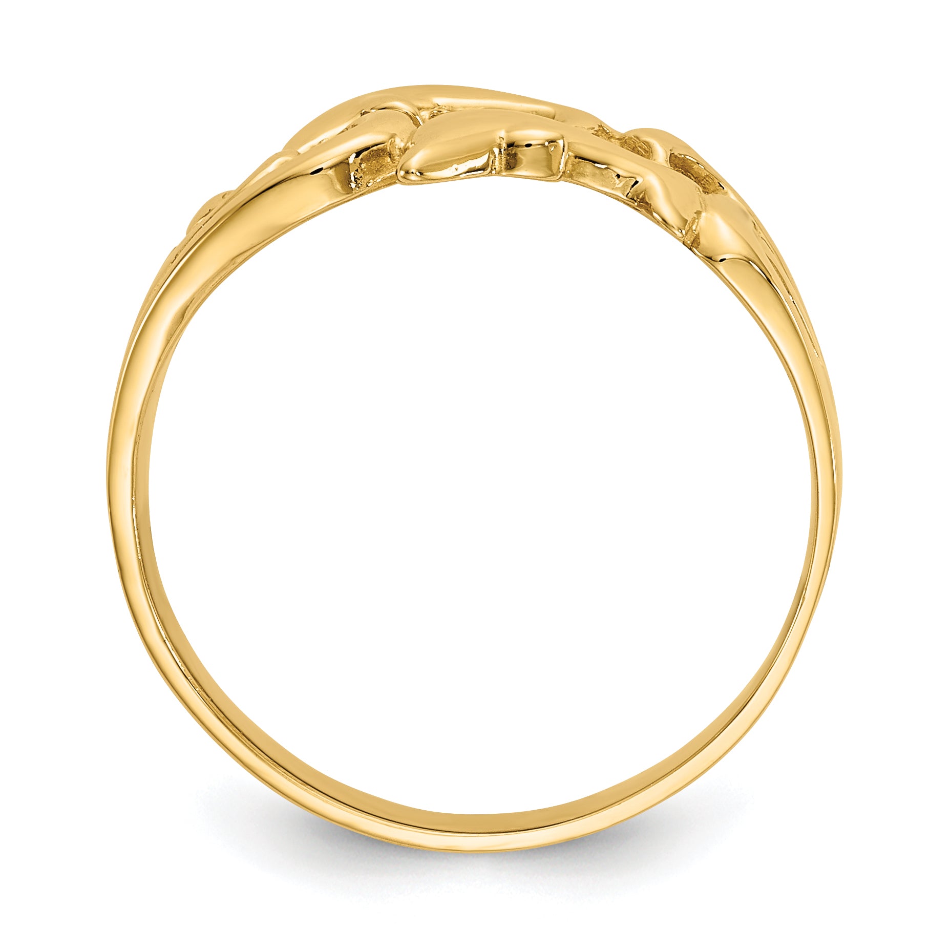 14K Double Dolphins with Waves Ring Secondary image