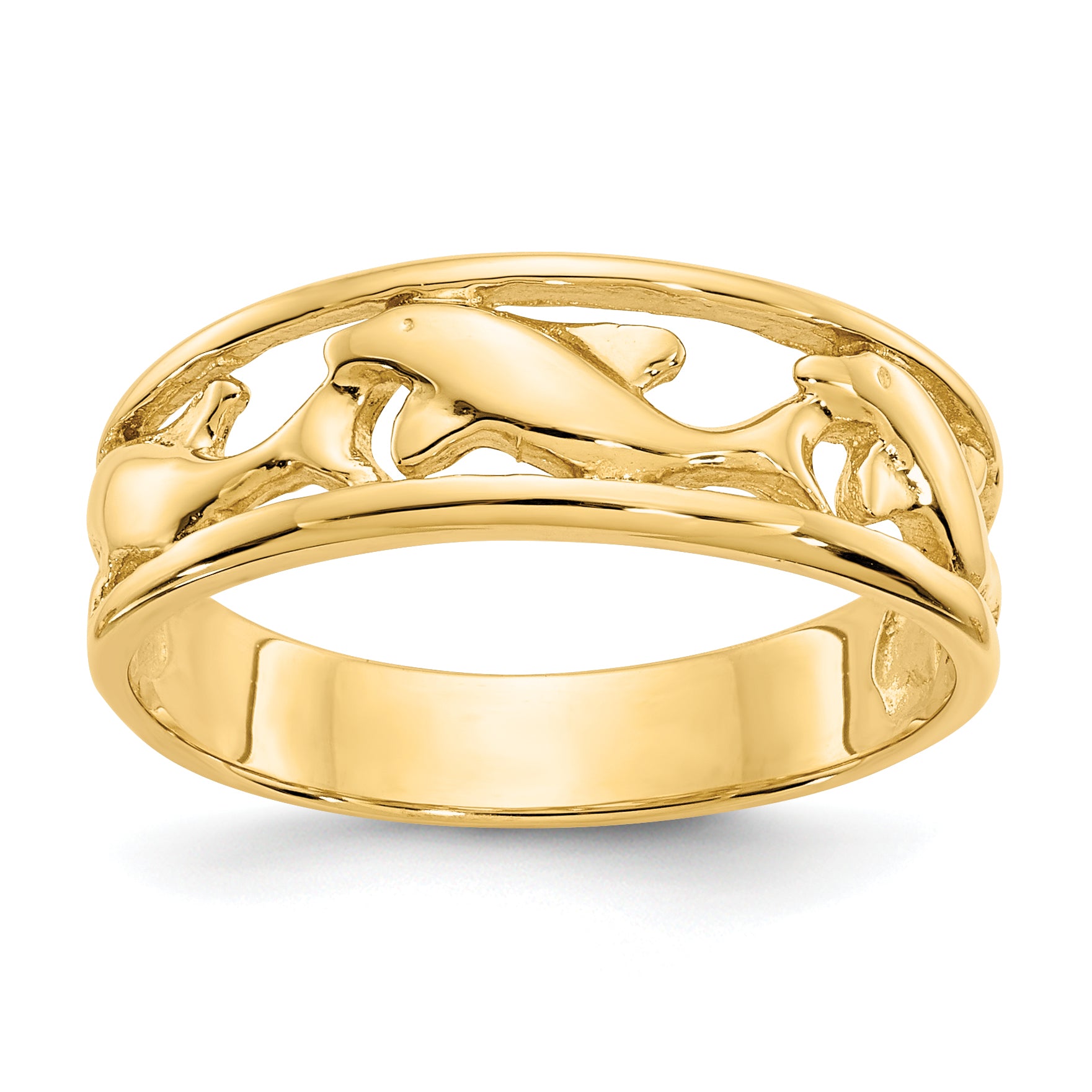 14K Triple Dolphin Band Ring Main image