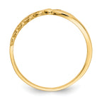 14K Polished Criss Cross Pattern Hearts Ring