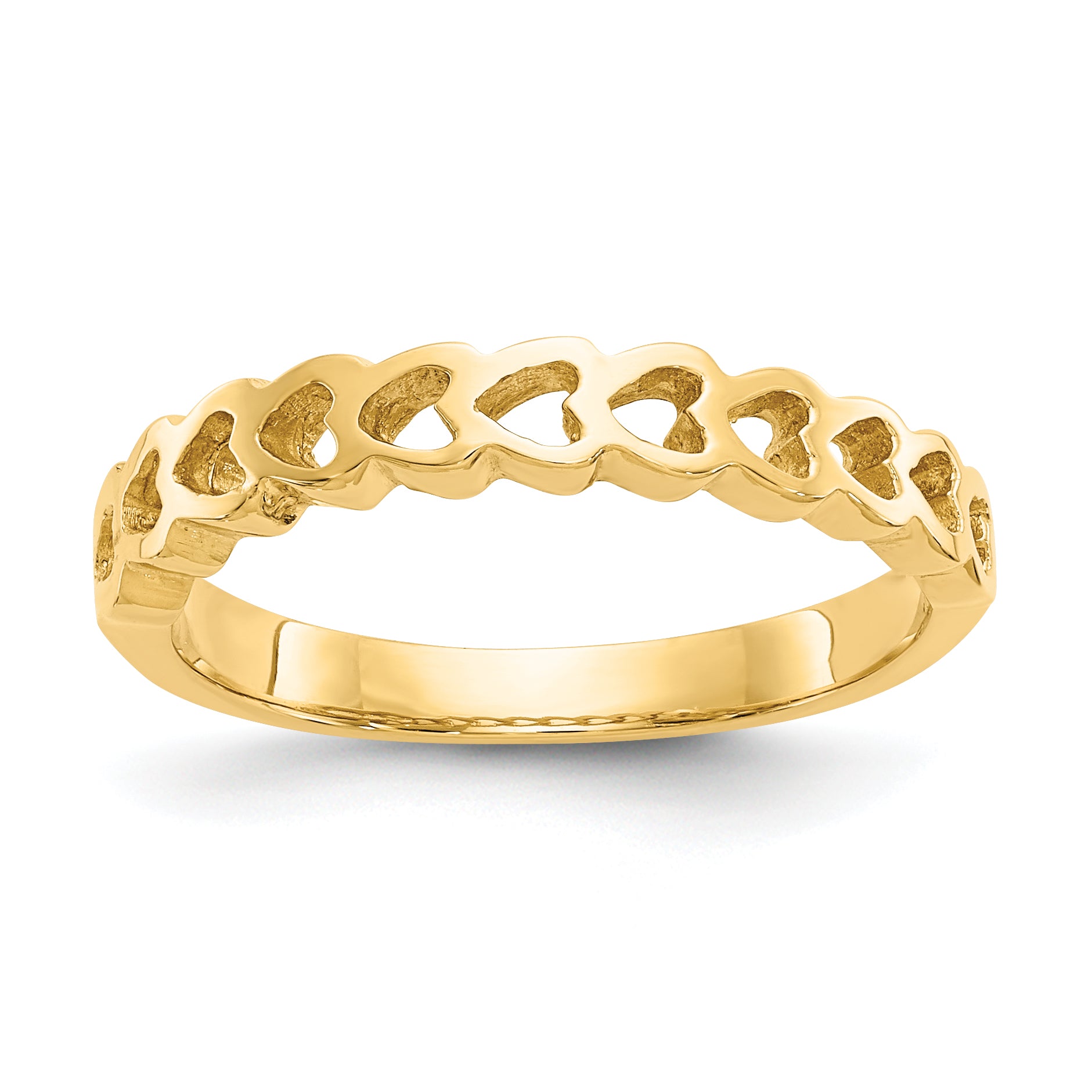 14k Polished Hearts Ring Main image