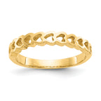 14k Polished Hearts Ring