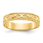 14K Polished X and Hearts Ring
