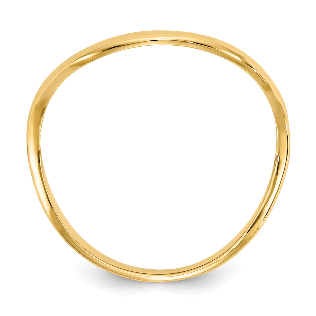 Polished Wave Thumb Ring in 14K Yellow Gold