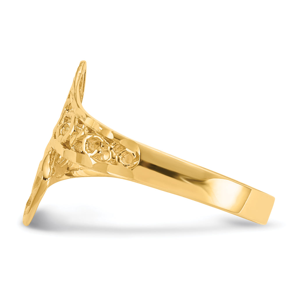 14K By-pass Lace Diamond-cut Ring