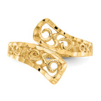 14K By-pass Lace Diamond-cut Ring