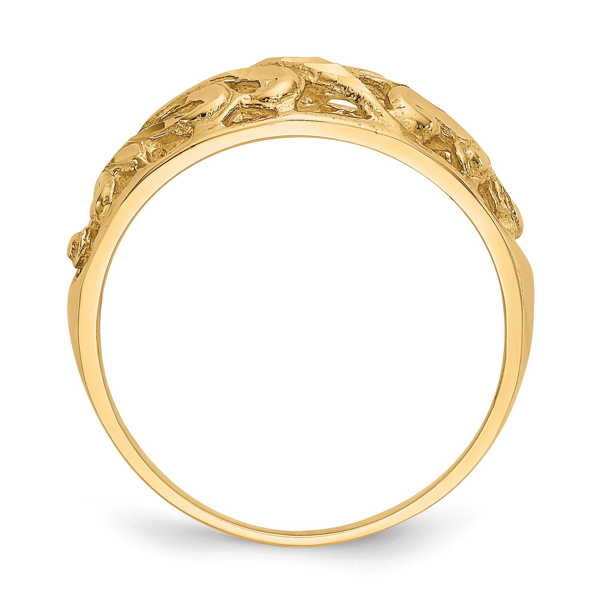 14K Paisley Diamond-cut Design Dome Ring Secondary image