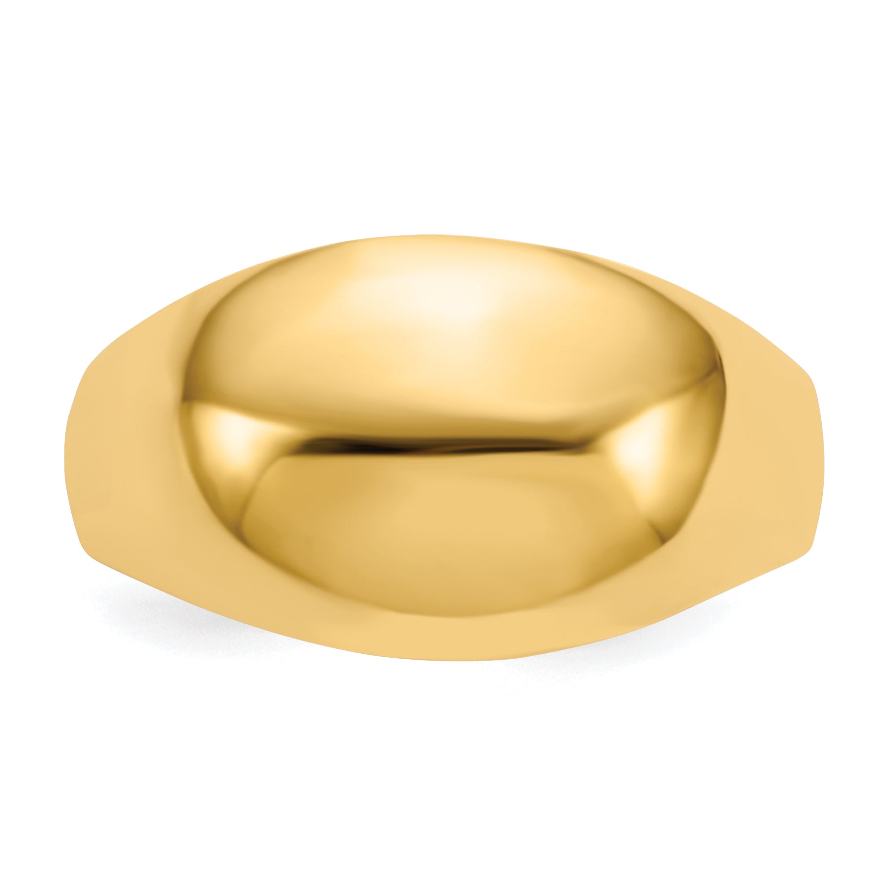 14K 10mm Domed-top Tapered Cigar Band Ring - 7