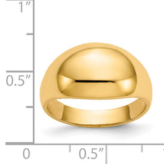 14K 10mm Domed-top Tapered Cigar Band Ring - 7