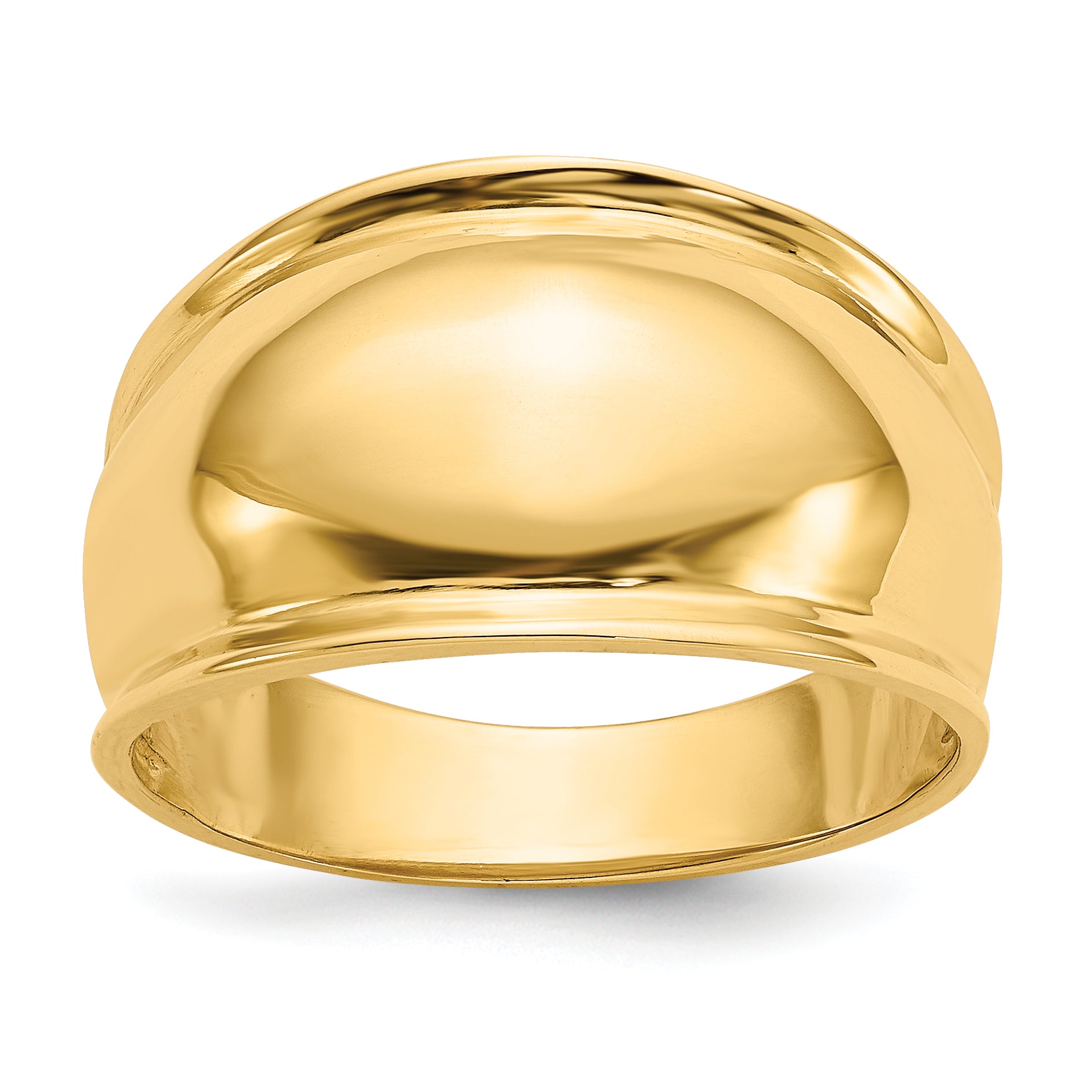 14K Ridge-edged Dome Ring Main image