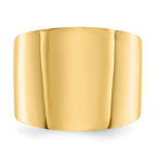 14K 15mm Flat-top Tapered Cigar Band Ring