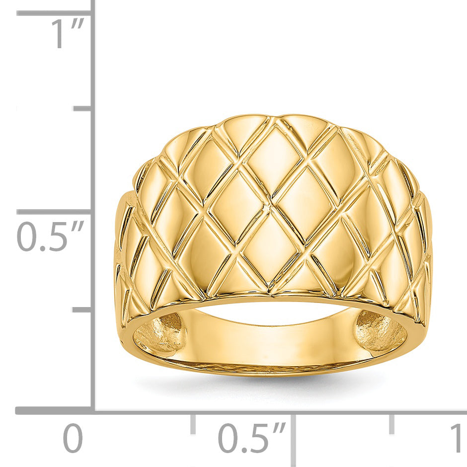 14K Marquise Pattern Dome Ring