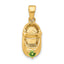 14k 3-D August/Synthetic Stone Engraveable Baby Shoe Charm