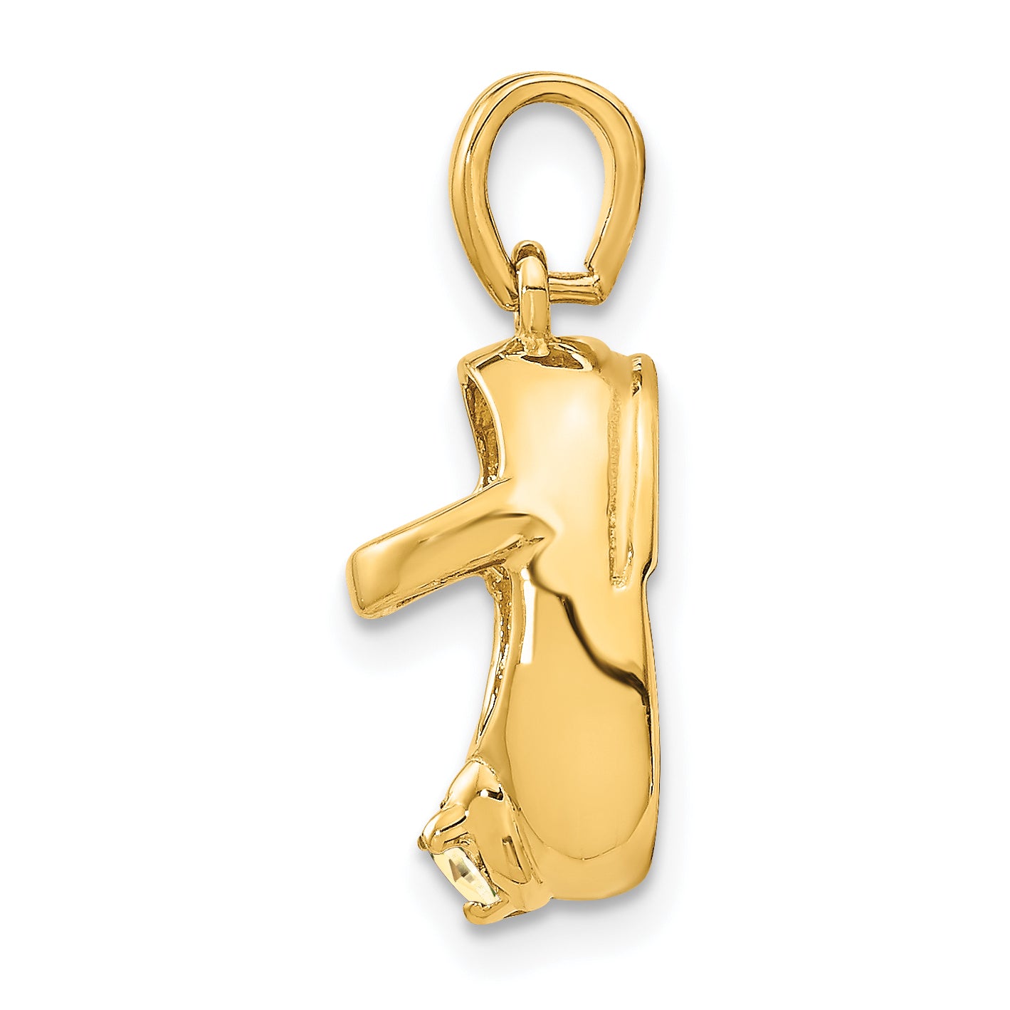 14K Gold Engravable Baby Shoe Charm with Synthetic November Birthstone Secondary image