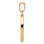 14K Gold Polished Crooked Heart Pendant with Hollow 3D Design